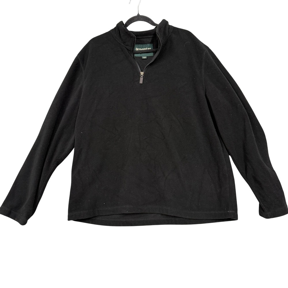 Outdoor Life Sweatshirt Mens XL Black Fleece Quarter Zip Pullover Solid Warm